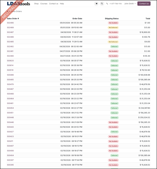 Orders list