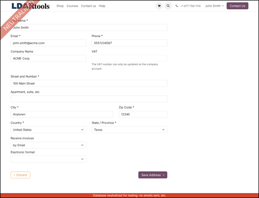Edit information form
