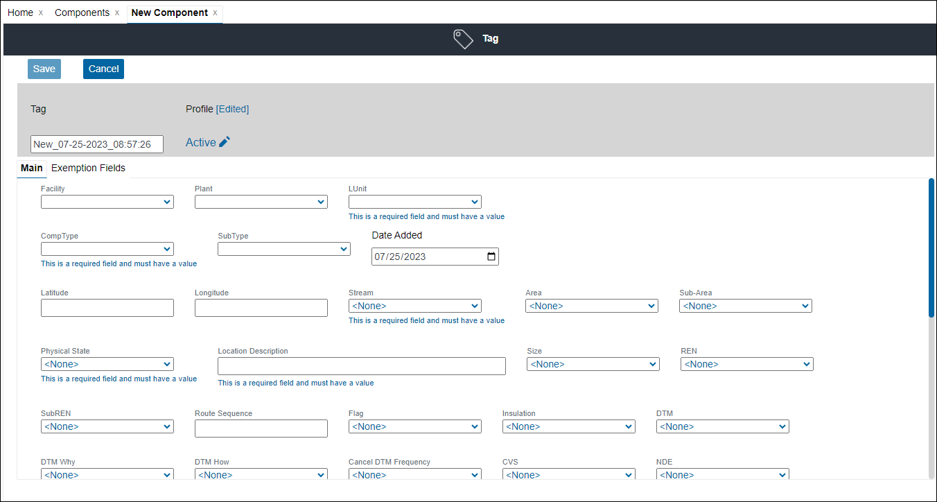 Adding a new component