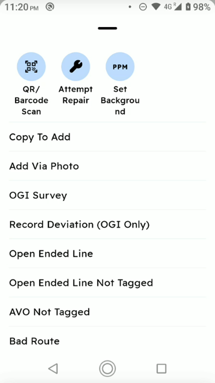 Action Menu