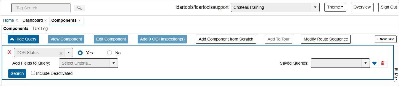 Open DORs component query