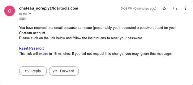 Recovery email sent