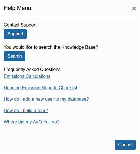 Help menu